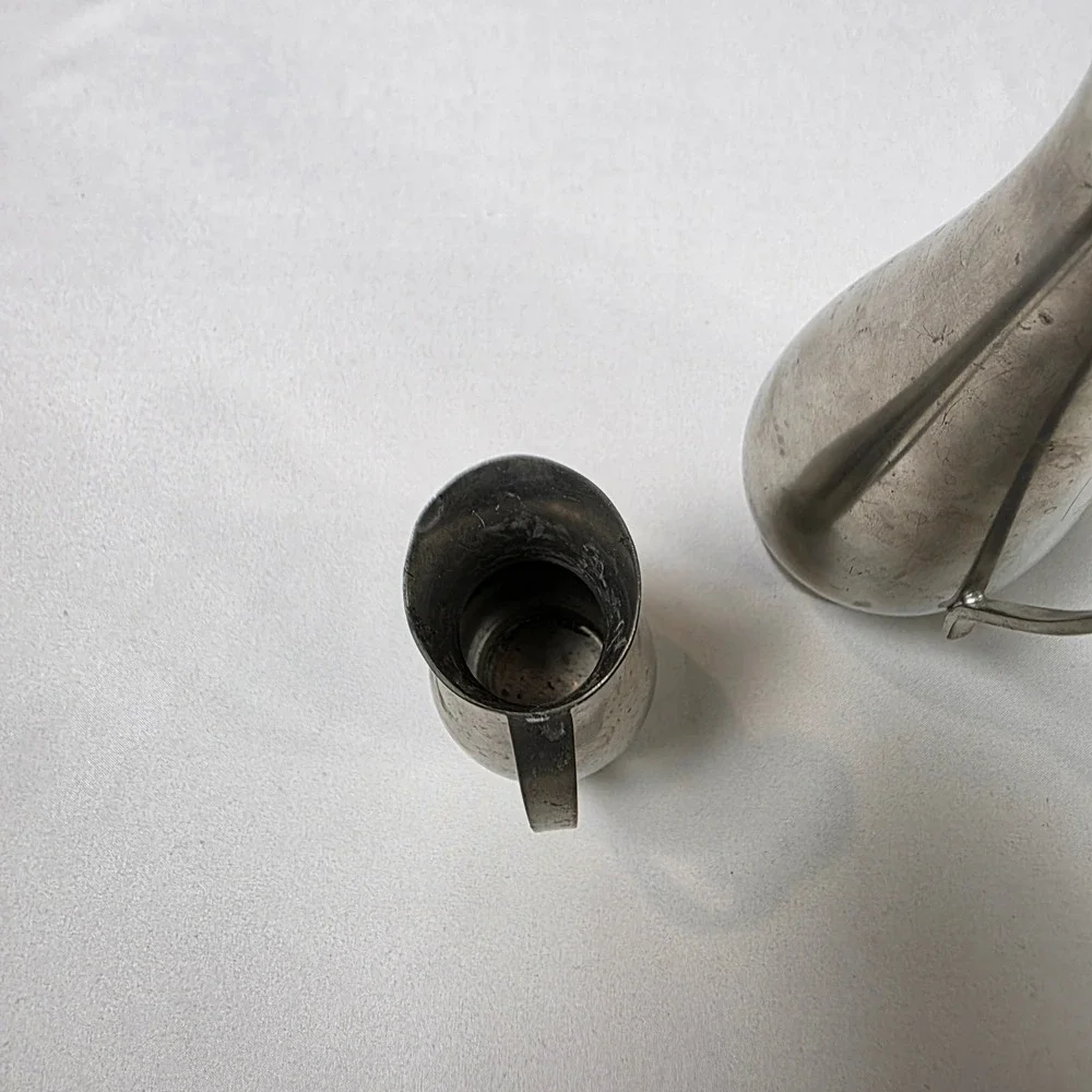 Royal Holland Pewter Daalderop Pitcher &‎ Creamer Set Mid Century Modern Holland